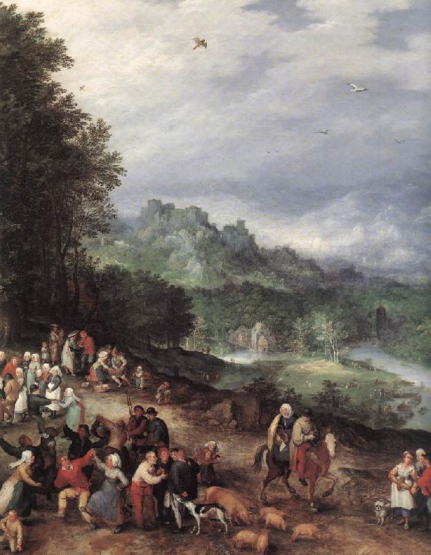 BRUEGHEL, Jan the Elder A Flemsh Fair (detail) f oil painting picture